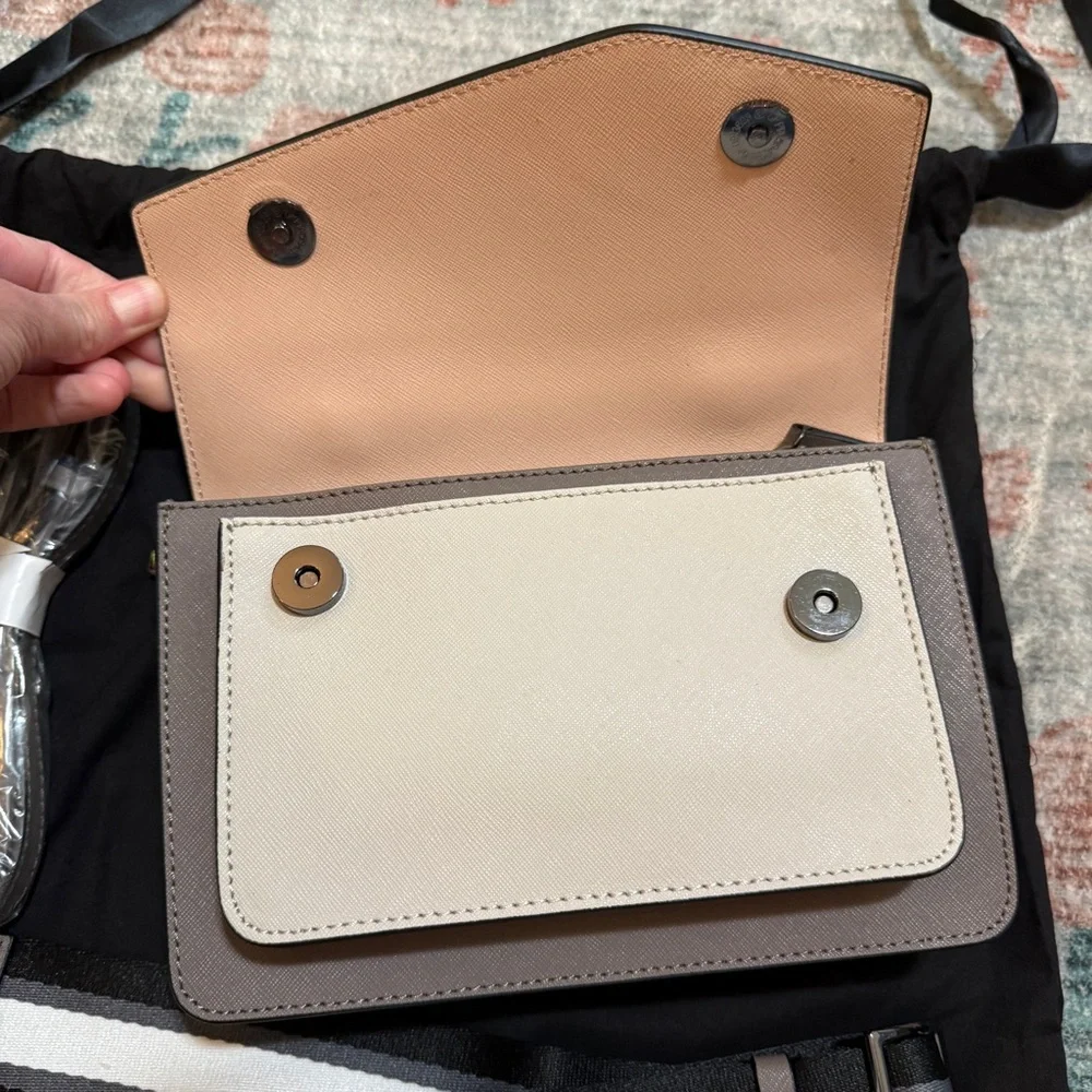 Botkier New York Neutral Colorblock Crossbody Bag - Picture 7 of 9